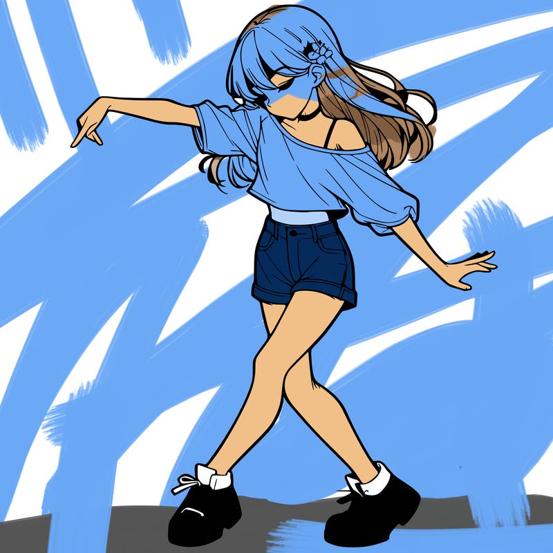 realistic girl danceing
