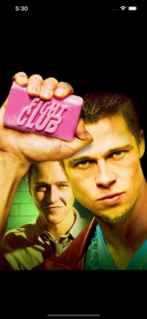 MovieBuddy Pro: Movie Tracker - Full screen movie poster of Fight Club within the MovieBuddy Pro app