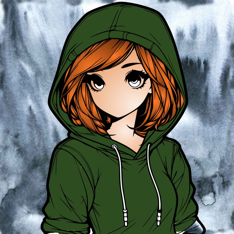 realistic girl with hoodie
