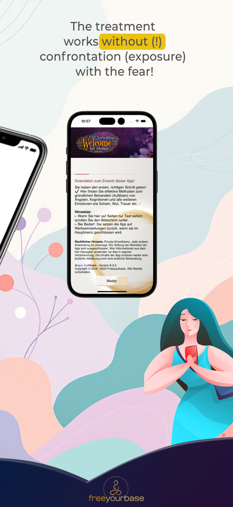 Fear Therapy - Fear Therapy app screenshot showing treatment without confrontation or exposure