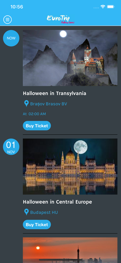 EuroTrip Adventures - EuroTrip Adventures App zeigt Tourpläne für Halloween in Transsilvanien und Budapest