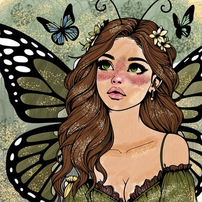 butterfly fairy realistic girl