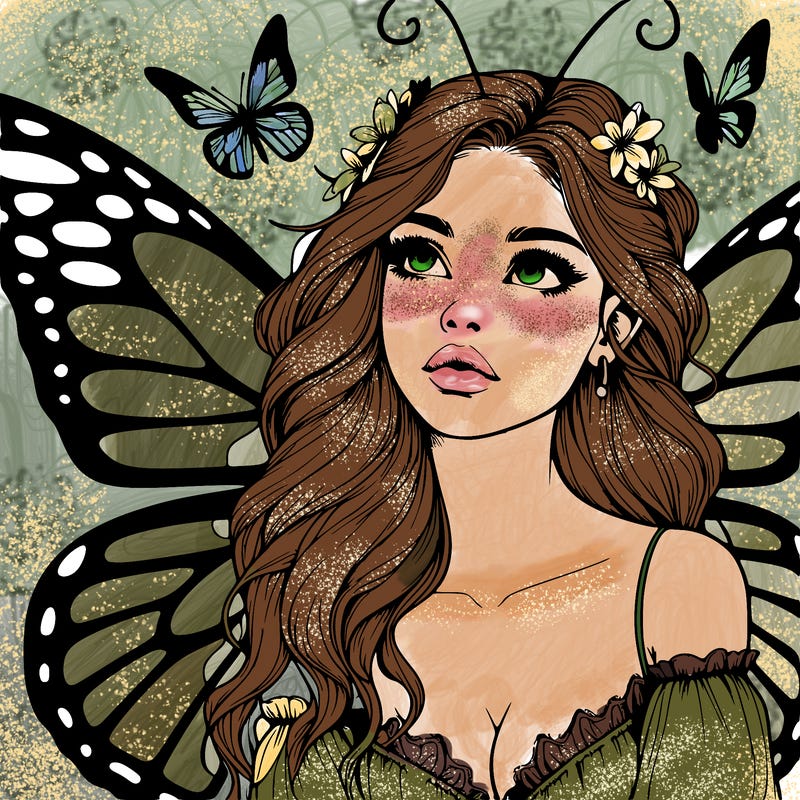 butterfly fairy realistic girl