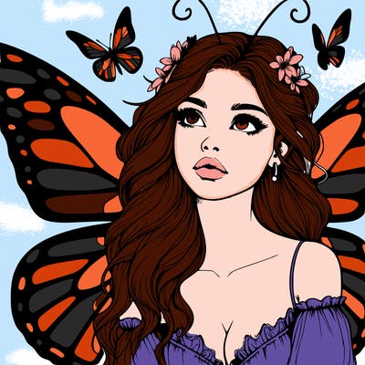 butterfly fairy realistic girl