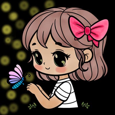 girl with a butterfly