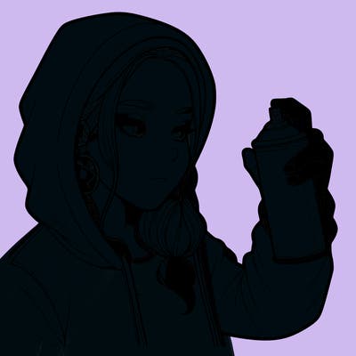 a realistic girl, spray painting