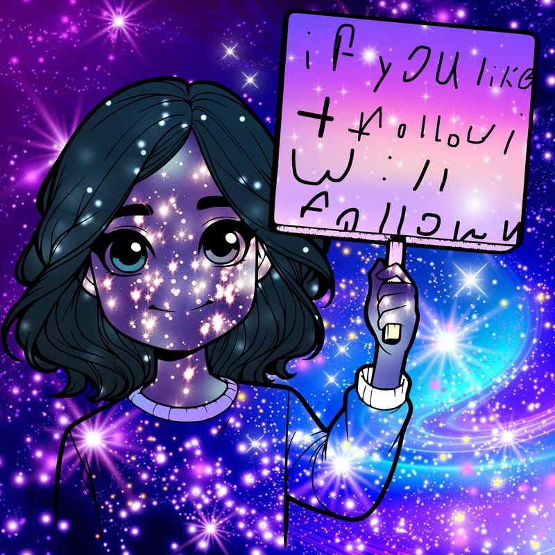 realistic girl holding up a sign