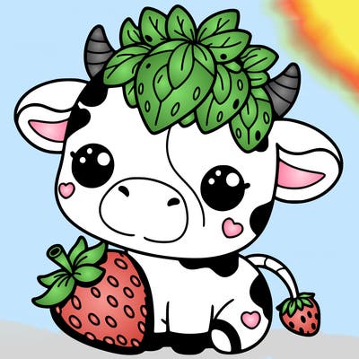 cute strawberry cow