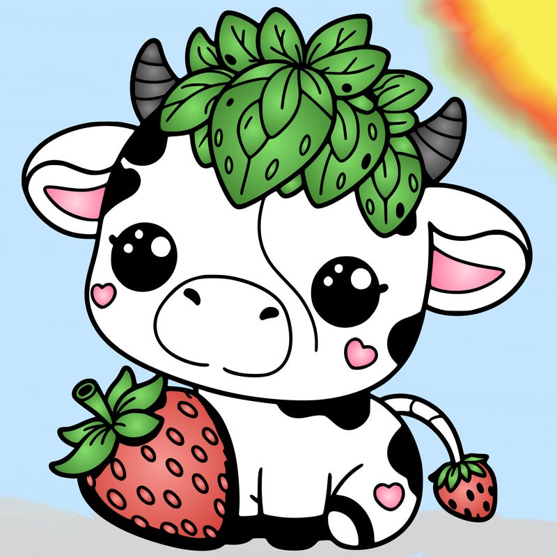 cute strawberry cow