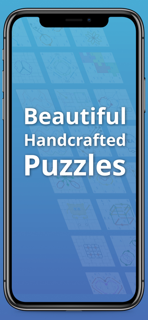 Suguru & Variants by Logic Wiz - An iPhone screen displaying a selection of various handcrafted Suguru logic puzzle variants.