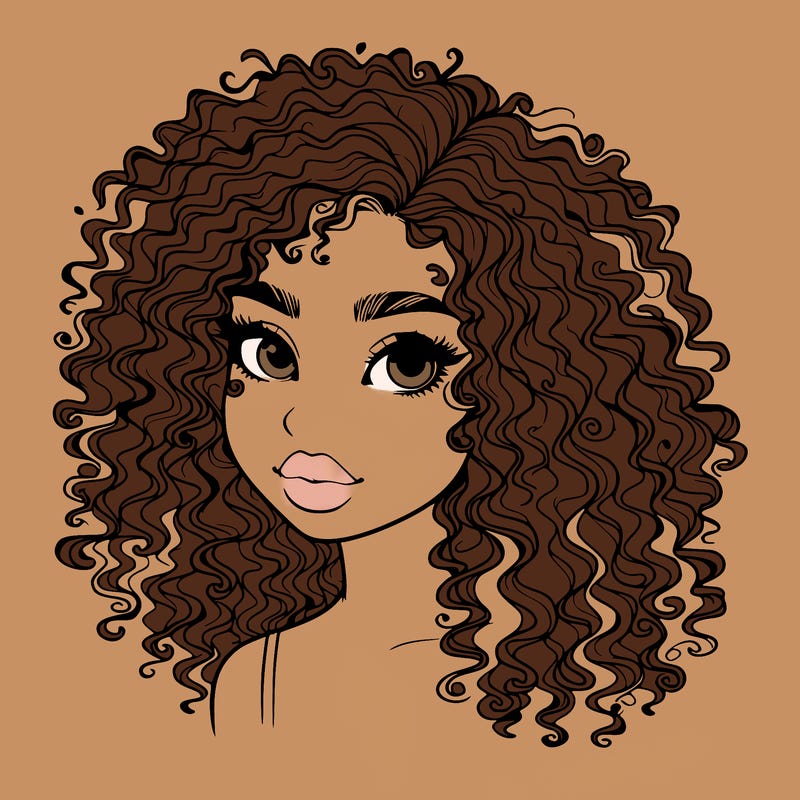 girl with curly hair realistic