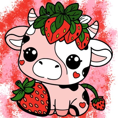 cute strawberry cow