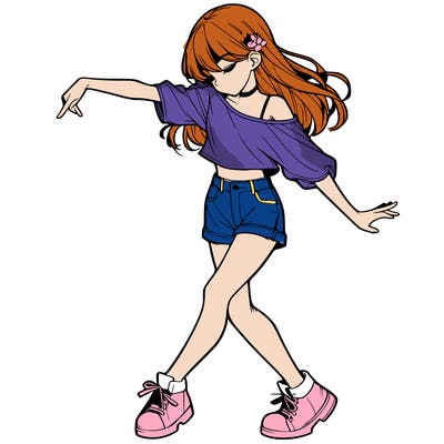 realistic girl danceing