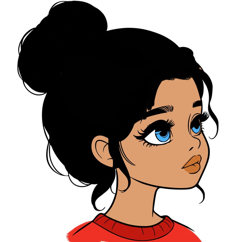 realistic girl with bun