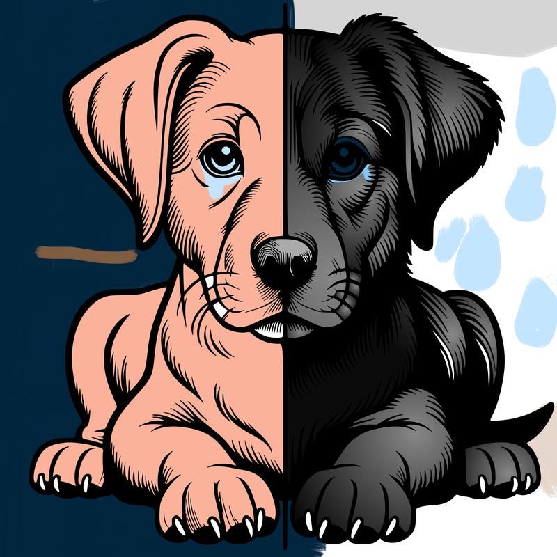 realistic dog split picture