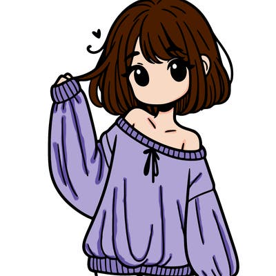 girl in baggy sweater hanging off her shoulder