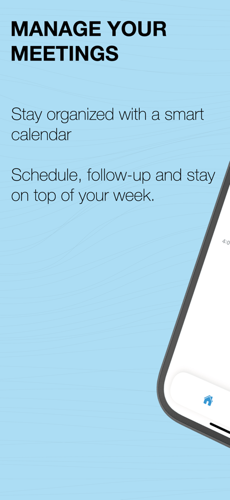 Whisper AI: Voice to Text Pro - Whisper AI app screen highlighting meeting management and smart calendar scheduling features