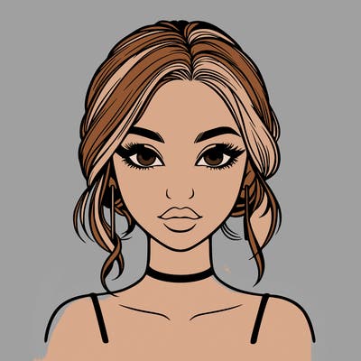 realistic girl with makeup on