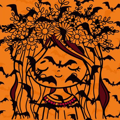 girl with flowers crown