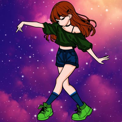 realistic girl danceing