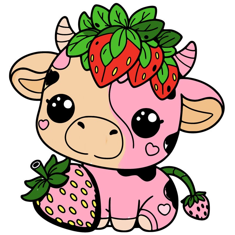 cute strawberry cow