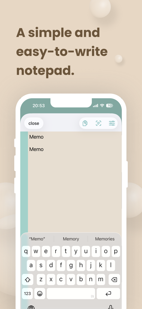 Widgets Sticky Note - Screenshot of the Widgets Sticky Note app memo editing interface with a clean minimalist design