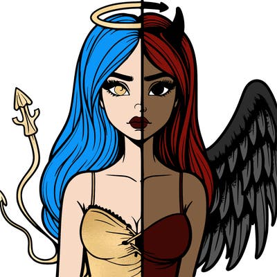 devil vs angel realistic girl