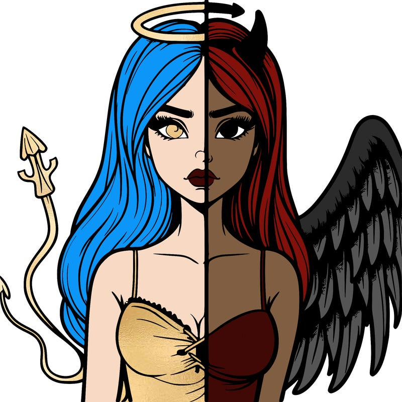 devil vs angel realistic girl