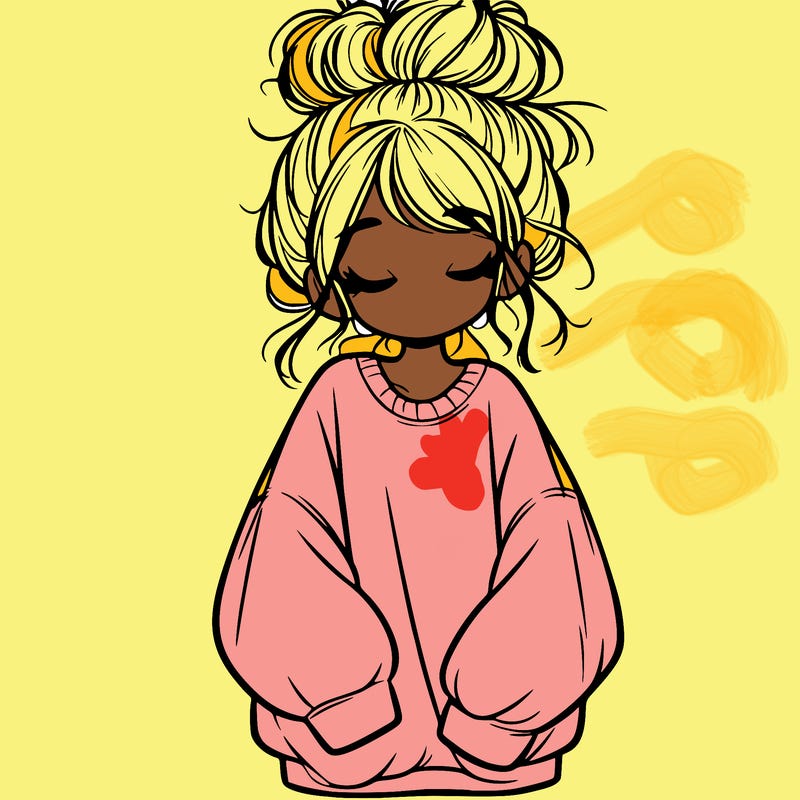 girl with baggy sweatshirt and messy bun