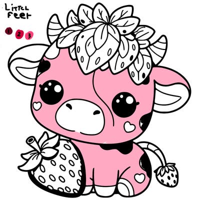 cute strawberry cow