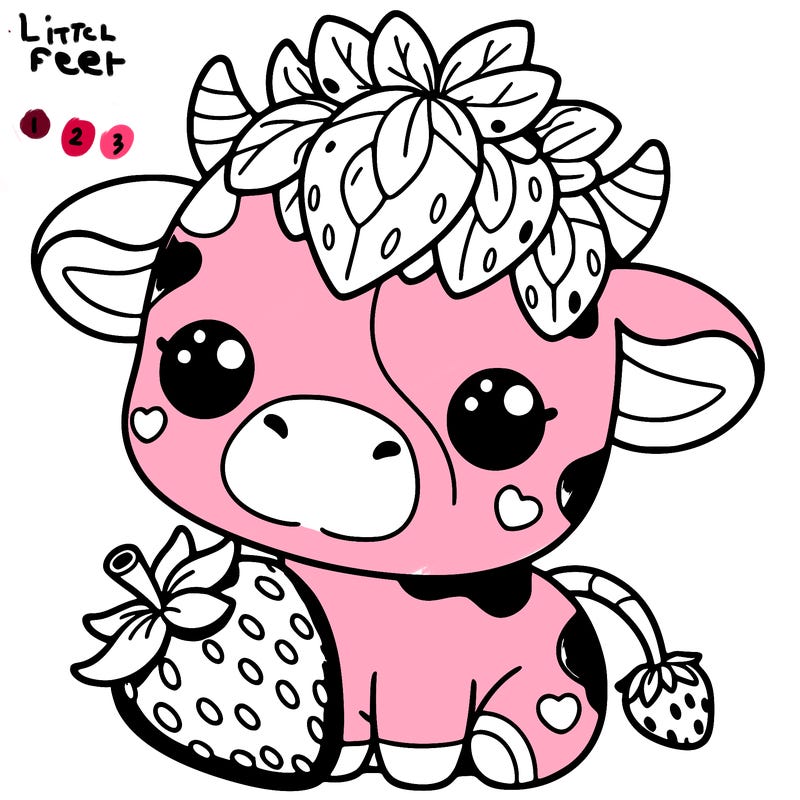 cute strawberry cow