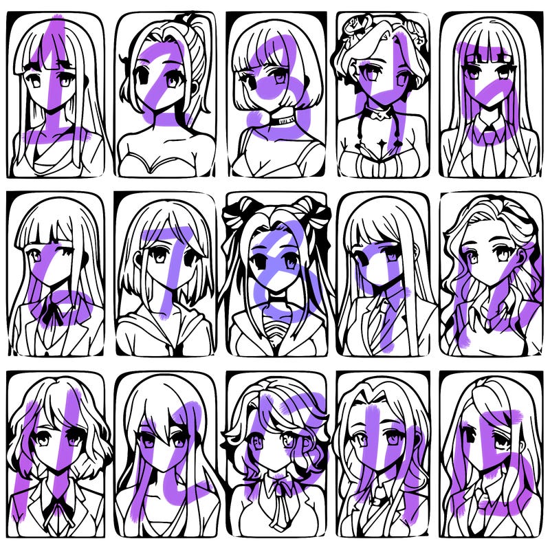 girls that look diffrent anime