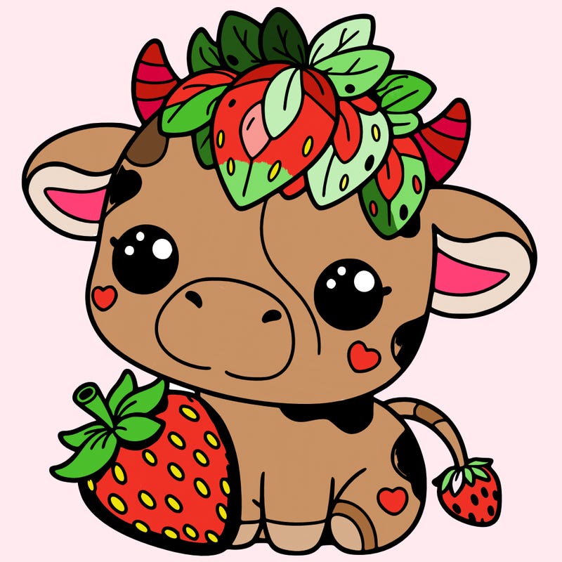 cute strawberry cow