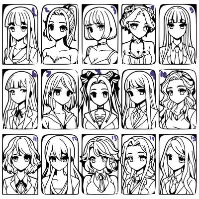 girls that look diffrent anime