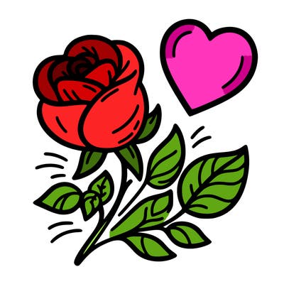 rose and heart