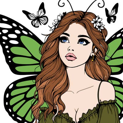 butterfly fairy realistic girl