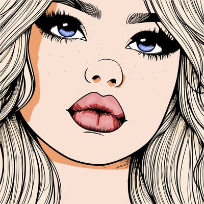 really realistic girl with lips