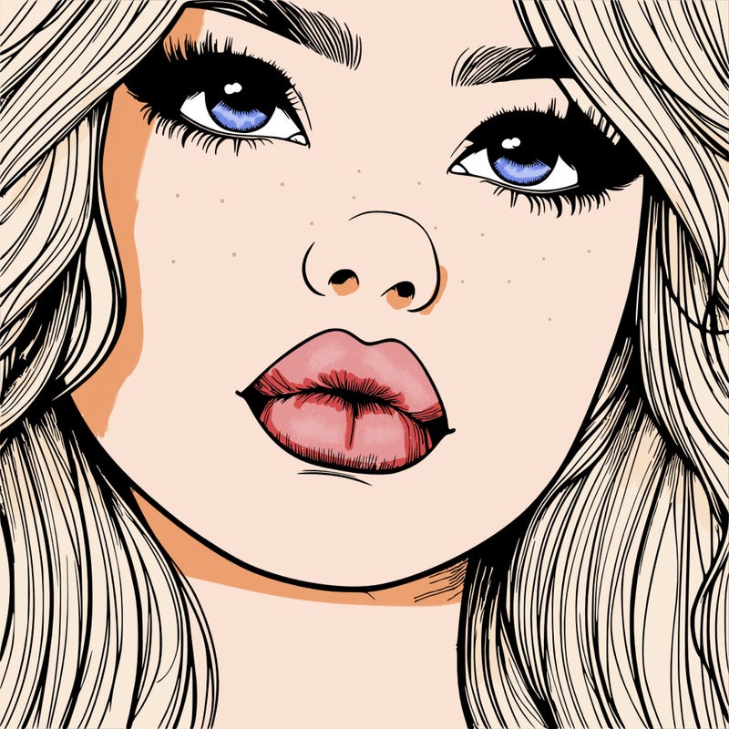 really realistic girl with lips