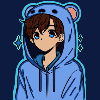 a 17 year old boy in a cute animal hoodie