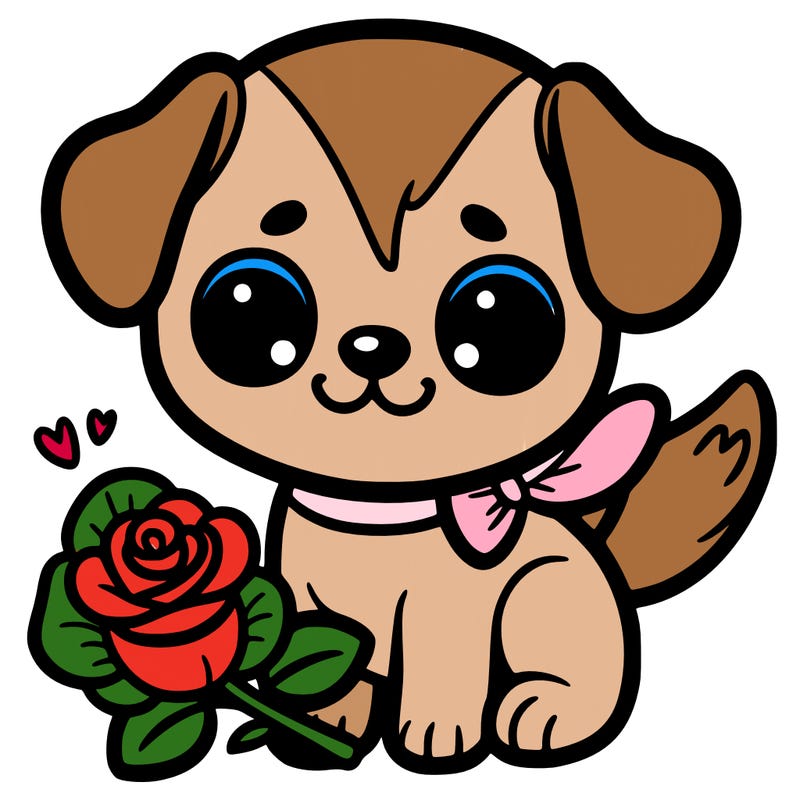cute dog with rose