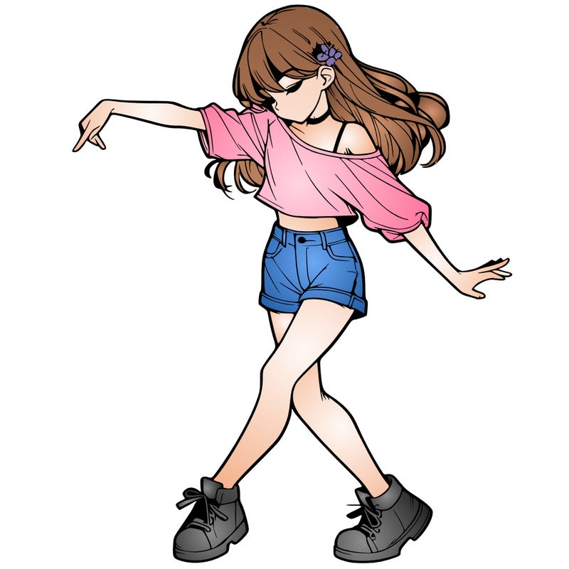 realistic girl danceing