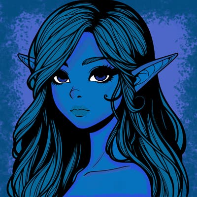 elf girl realistic dark fantasy