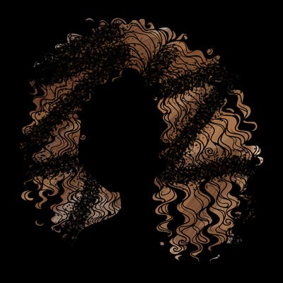 girl with curly hair realistic