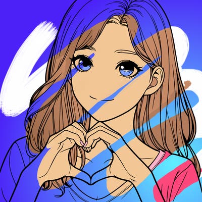 a realistic girl making a heart by her hand