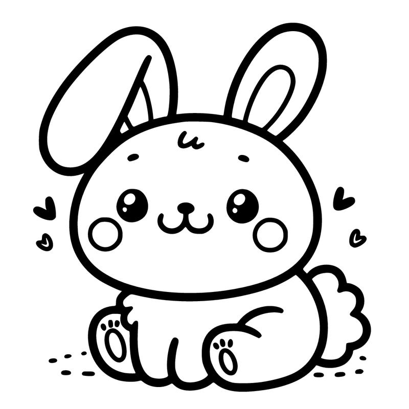 cute bunny coloring paged