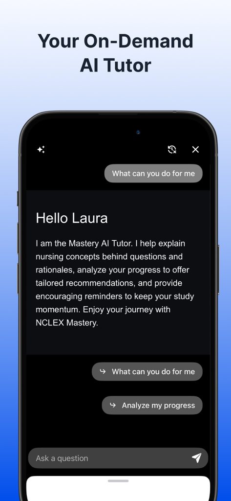 NCLEX RN Mastery Exam - 2026 - NCLEX RN Mastery app on-demand AI tutor interface