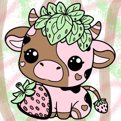 cute strawberry cow