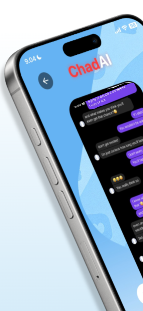 Chad.AI - Interface of Chad AI app displaying a screenshot of a message conversation for analysis