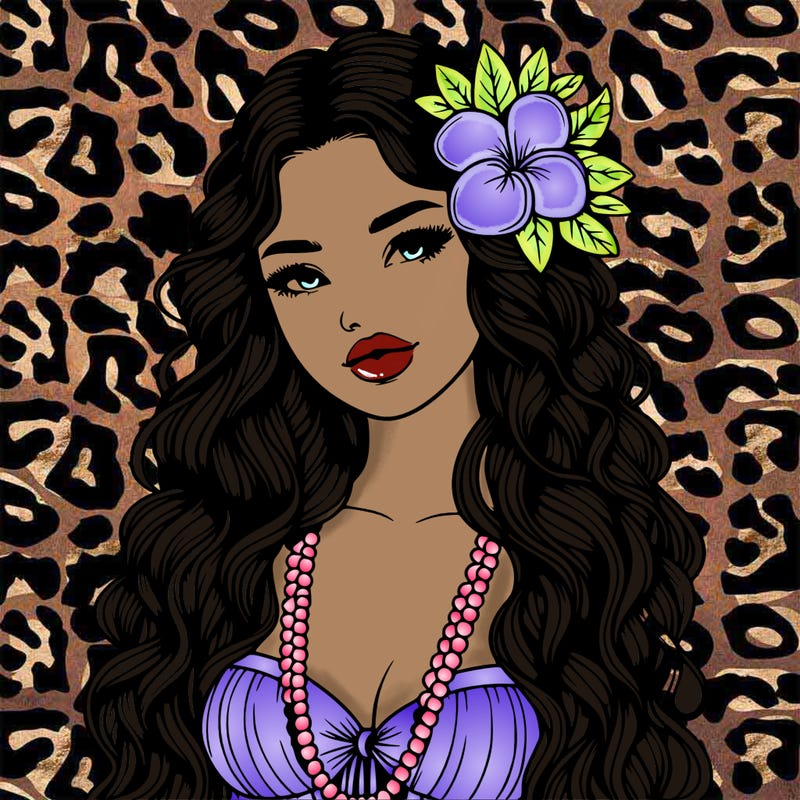 realistic beautiful hawaiian woman,long dress,haku lei, lips