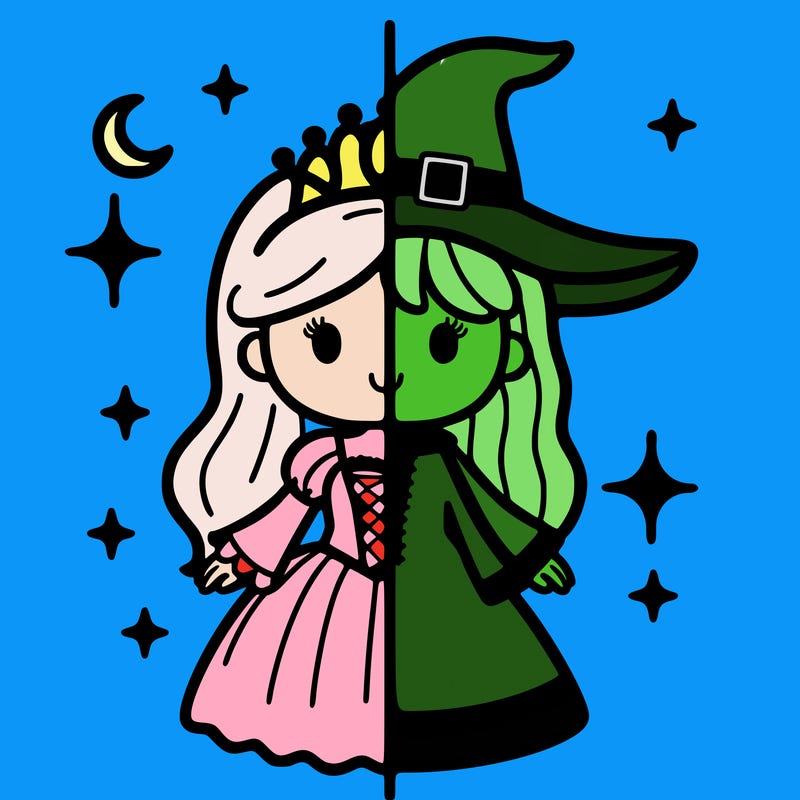 split princess and witch